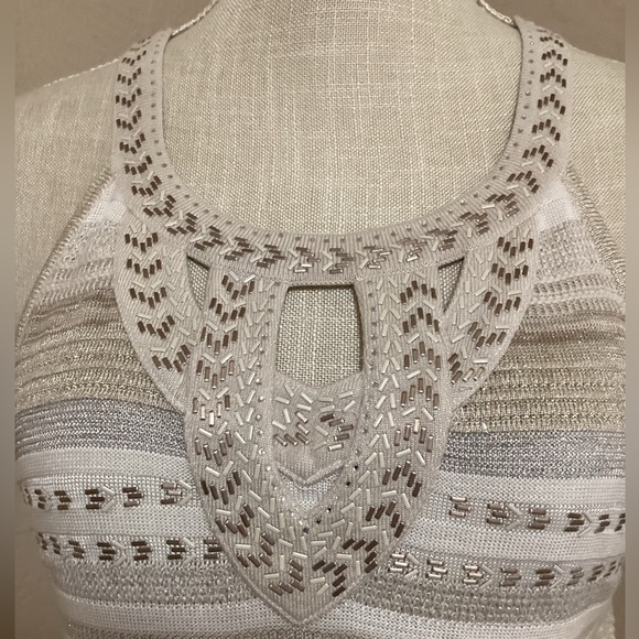 WHBM Size L Metallic Embellished Sweater Tank Top | EUC - Picture 3 of 9
